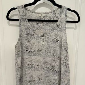 Joie Womens Polka Dot Scoop Neck Tank Top Blouse White Black Silk Size S